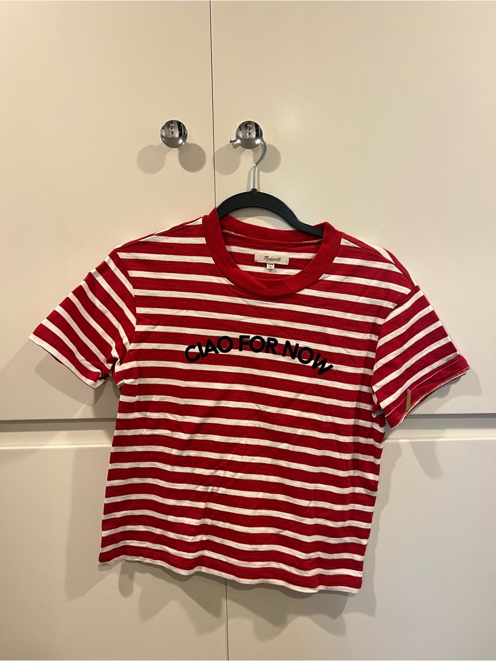 Red & White Striped Tee - Ciao For Now